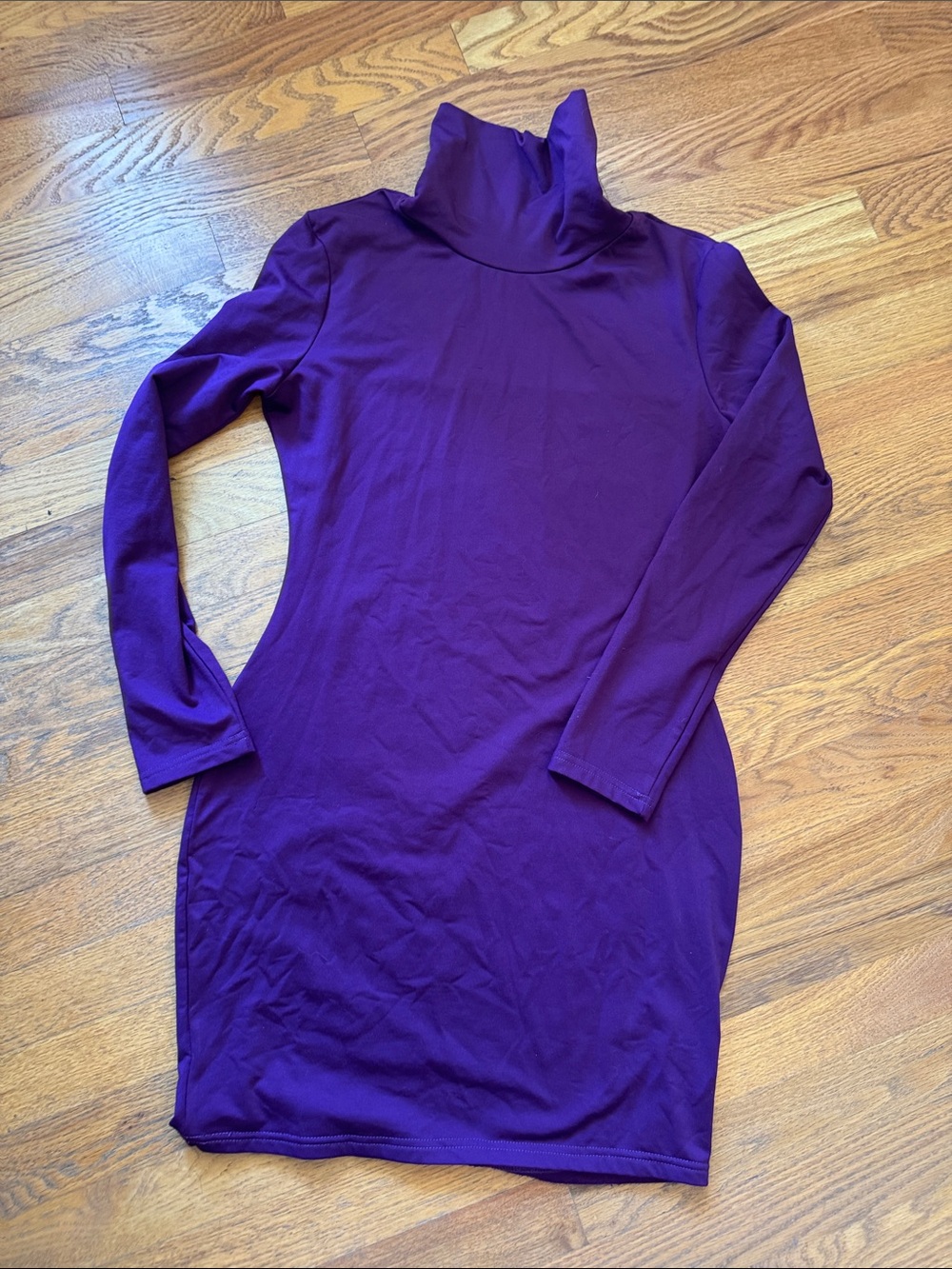 Purple Turtleneck Bodycon Dress - Women